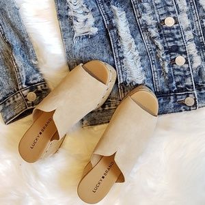 Lucky brand women's platform Wood, sandals sz6